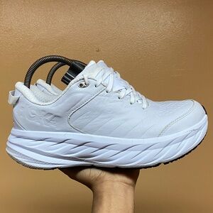 Hoka Bondi SR Women’s Slip-Resistant Work Sneakers Size 11 “White Black”